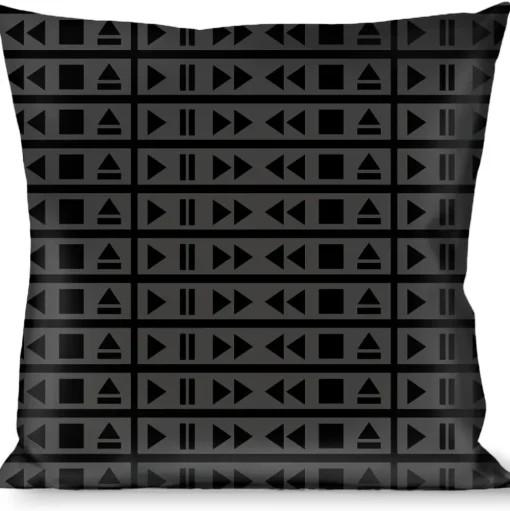 Buckle-Down Throw Pillow - Control Buttons Black/Gray