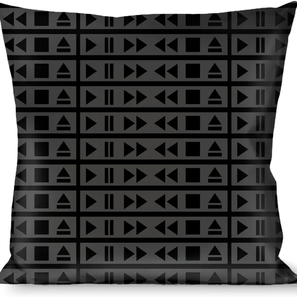 Buckle-Down Throw Pillow - Control Buttons Black/Gray