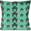 Buckle-Down Throw Pillow - Dog House & Bone Turquoise/Brown