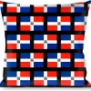 Buckle-Down Throw Pillow - Dominican Republic Flags/Black Black