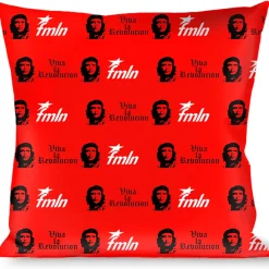 Buckle-Down Throw Pillow - VIVA LA REVOLUCION Che w/fmln Red