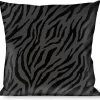 Buckle-Down Throw Pillow - Zebra 2 Black/Gray