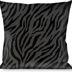 Buckle-Down Throw Pillow - Zebra 2 Black/Gray