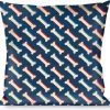 Buckle-Down Throw Pillow - Bones Blue/Tan/Red