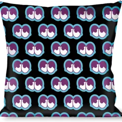 Buckle-Down Throw Pillow - Dopey Eyes Black/Baby Blue/Purple