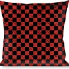 Buckle-Down Throw Pillow - Checker Weathered Black/Red