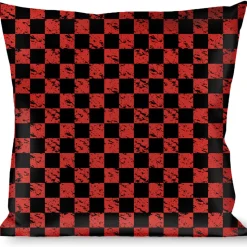 Buckle-Down Throw Pillow - Checker Weathered Black/Red