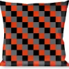 Buckle-Down Throw Pillow - Checker Trio Gray/Black/Red