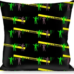 Buckle-Down Throw Pillow - Zombies Biohazard Black/Yellow/Green