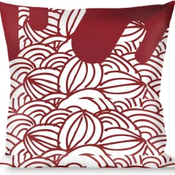 Buckle-Down Throw Pillow - Doodle1/Paint Drips White/Red