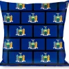 Buckle-Down Throw Pillow - New York Flags/Black