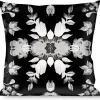 Buckle-Down Throw Pillow - Floral Collage Black/Gray/White