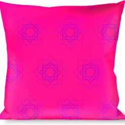 Buckle-Down Throw Pillow - Rotating Squares Pink/Purple