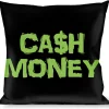 Buckle-Down Throw Pillow - CA$H MONEY Black/Green