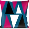Buckle-Down Throw Pillow - Peaks Turquoise/Fuchsia/Black/White