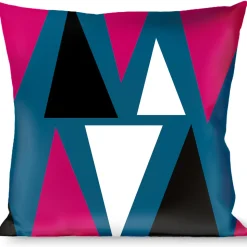 Buckle-Down Throw Pillow - Peaks Turquoise/Fuchsia/Black/White