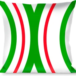 Buckle-Down Throw Pillow - Rings White/Green/Red