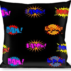Buckle-Down Throw Pillow - Sound Effects Black/Multi Color