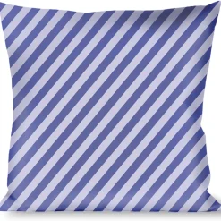 Buckle-Down Throw Pillow - Diagonal Stripes Pastel Blues