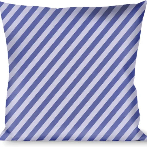 Buckle-Down Throw Pillow - Diagonal Stripes Pastel Blues