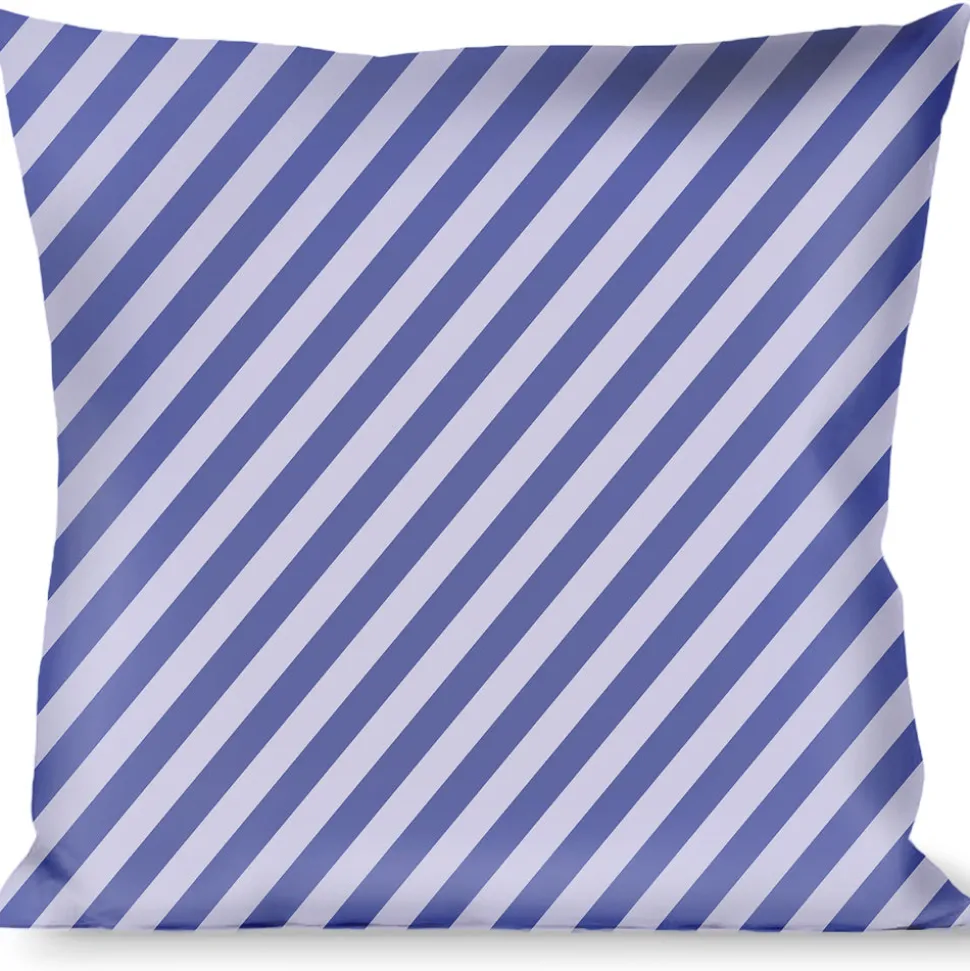 Buckle-Down Throw Pillow - Diagonal Stripes Pastel Blues
