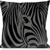 Buckle-Down Throw Pillow - Zebra Head Black/Gray