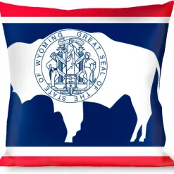 Buckle-Down Throw Pillow - Wyoming Flags