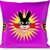 Buckle-Down Throw Pillow - Bunny Superhero Purple