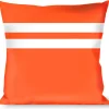 Buckle-Down Throw Pillow - Racing Stripe Orange/White