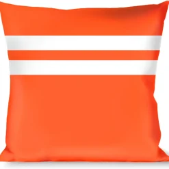 Buckle-Down Throw Pillow - Racing Stripe Orange/White