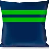 Buckle-Down Throw Pillow - Racing Stripe Navy/Bright Green