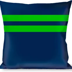 Buckle-Down Throw Pillow - Racing Stripe Navy/Bright Green