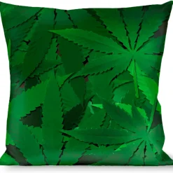 Buckle-Down Throw Pillow - Marijuana Leaves Stacked