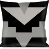Buckle-Down Throw Pillow - Navajo2 Black/Gray