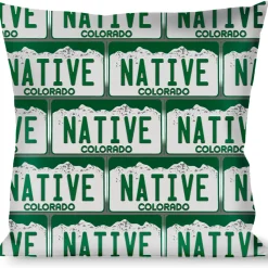 Buckle-Down Throw Pillow - Colorado License Plate NATIVE