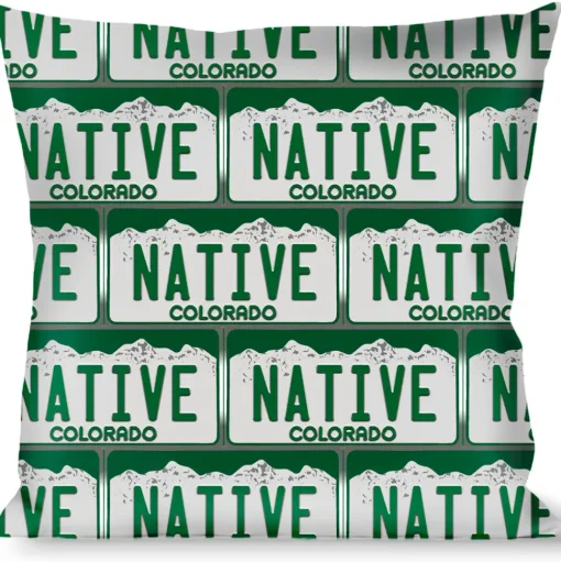 Buckle-Down Throw Pillow - Colorado License Plate NATIVE