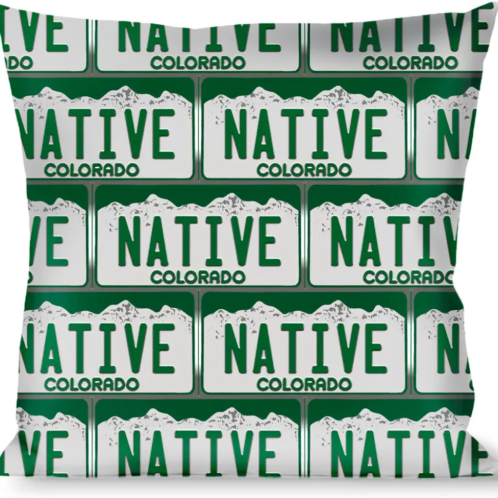Buckle-Down Throw Pillow - Colorado License Plate NATIVE
