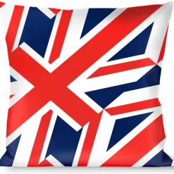Buckle-Down Throw Pillow - United Kingdom Flags Diagonal