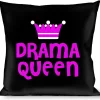 Buckle-Down Throw Pillow - DRAMA QUEEN Black/Fuchsia