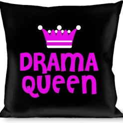 Buckle-Down Throw Pillow - DRAMA QUEEN Black/Fuchsia