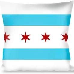 Buckle-Down Throw Pillow - Chicago Flag