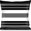 Buckle-Down Throw Pillow - Striped Black/Gray/White