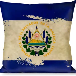 Buckle-Down Throw Pillow - El Salvador Flag Distressed Painting