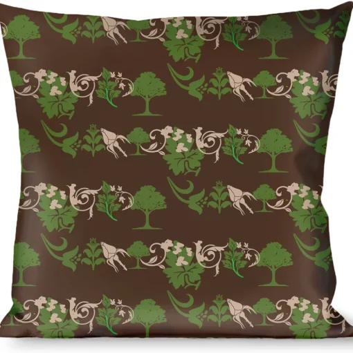 Buckle-Down Throw Pillow - Earthy Brown/Green
