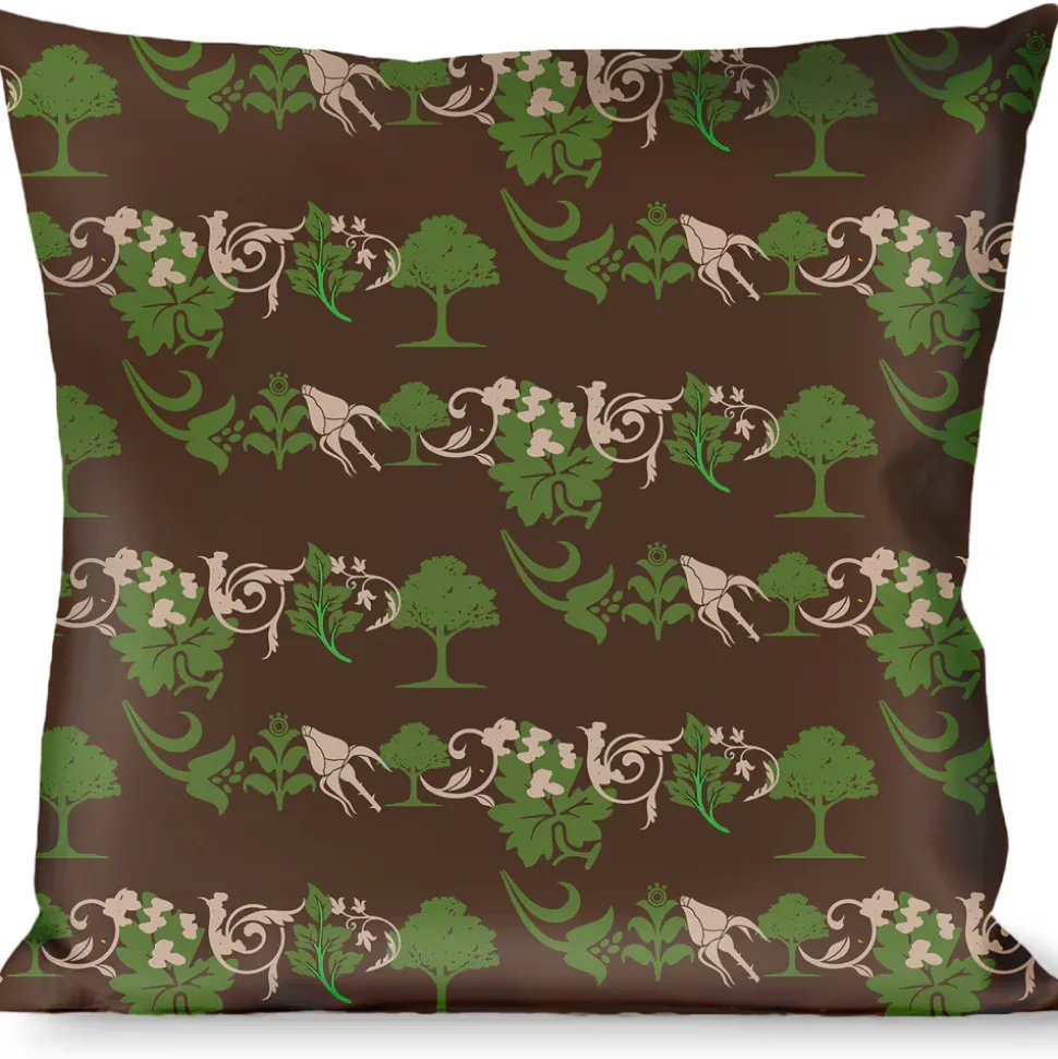 Buckle-Down Throw Pillow - Earthy Brown/Green