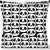 Buckle-Down Throw Pillow - Smiling Panda Repeat Black/White