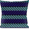 Buckle-Down Throw Pillow - Chevron3 Split Turquoise/Purple/Black