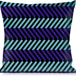 Buckle-Down Throw Pillow - Chevron3 Split Turquoise/Purple/Black