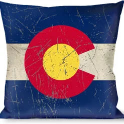 Buckle-Down Throw Pillow - Colorado Flags2 Repeat Vintage