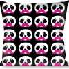 Buckle-Down Throw Pillow - Panda Face w/Pink Mustache